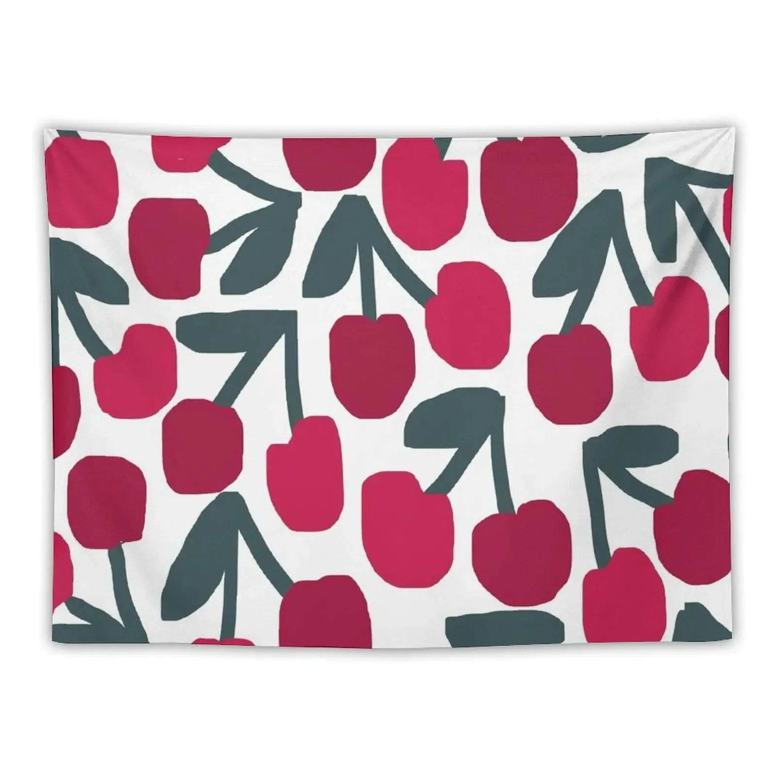 

Adorable Cherry Pattern : Colorful Cherries on White Background Tapestry Wall Hanging Wall Home Decorating Tapestry