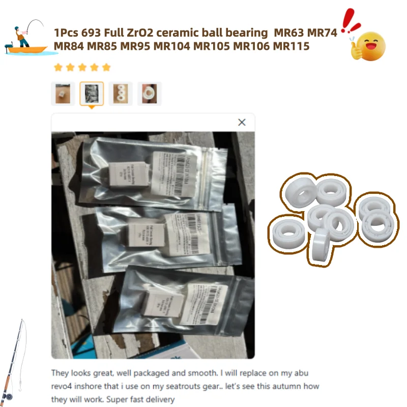 1 Stück Spinn- und Baitcasting-Rolle mit Spezial-ZrO2-Vollkeramiklager ABEC-9 Ölfrei 623CE 3x10x4 683 CE 3x7x3 693 CE 3x8x4 – Detail 12