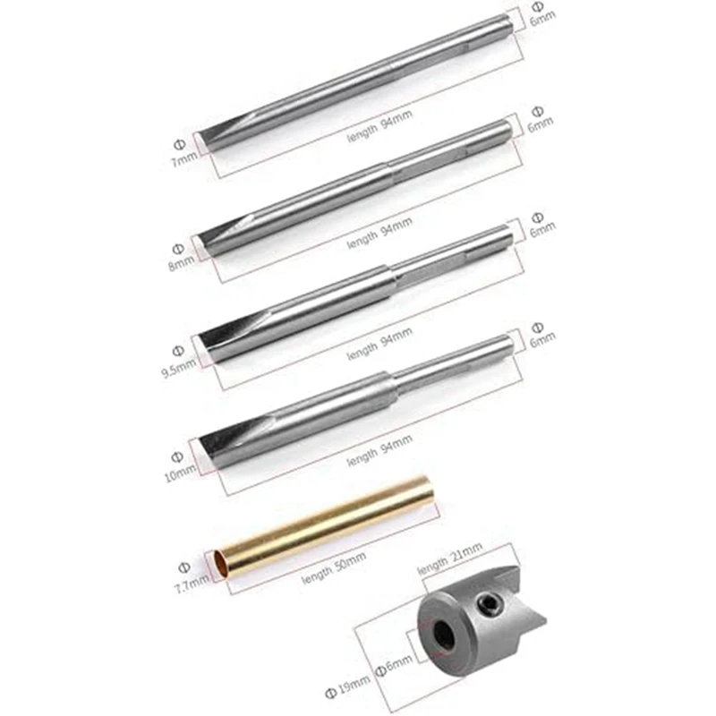 A58Z 7Pcs Pen Barrel Trimmer Kit Pen Barrel Trimming System Mill Trimmer Set, Cutting Head Sleeve Adapter Hex Key Wrench
