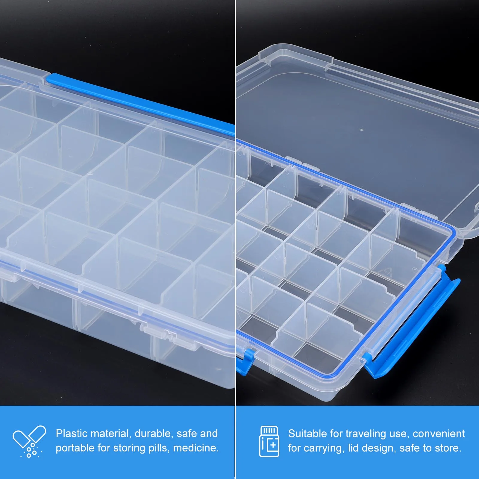 

Portable Medicine Travel Health Care Pill Packing Travel Pill ganizing Box Plastic Storage Plastic Box Container Safe Mini