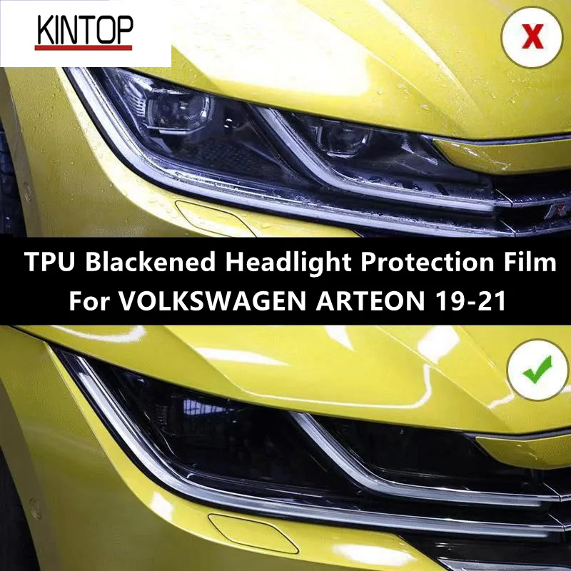 

For VOLKSWAGEN ARTEON 19-21 TPU Blackened Headlight Protective Film, Headlight Protection,Film Modification