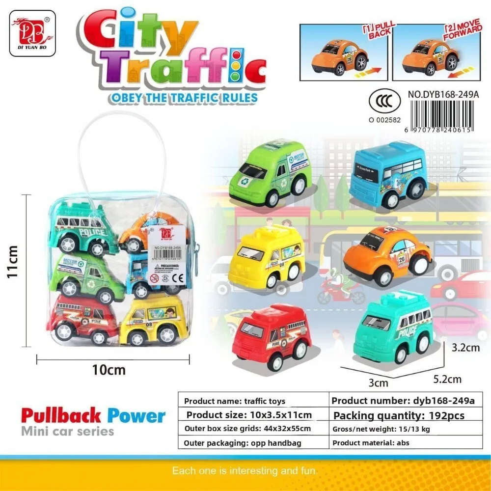 Mini juego de coches extraíbles para niños con camión de bomberos y excavadora vehículos de ingeniería accionados por inercia juguete para niños y bebés 124