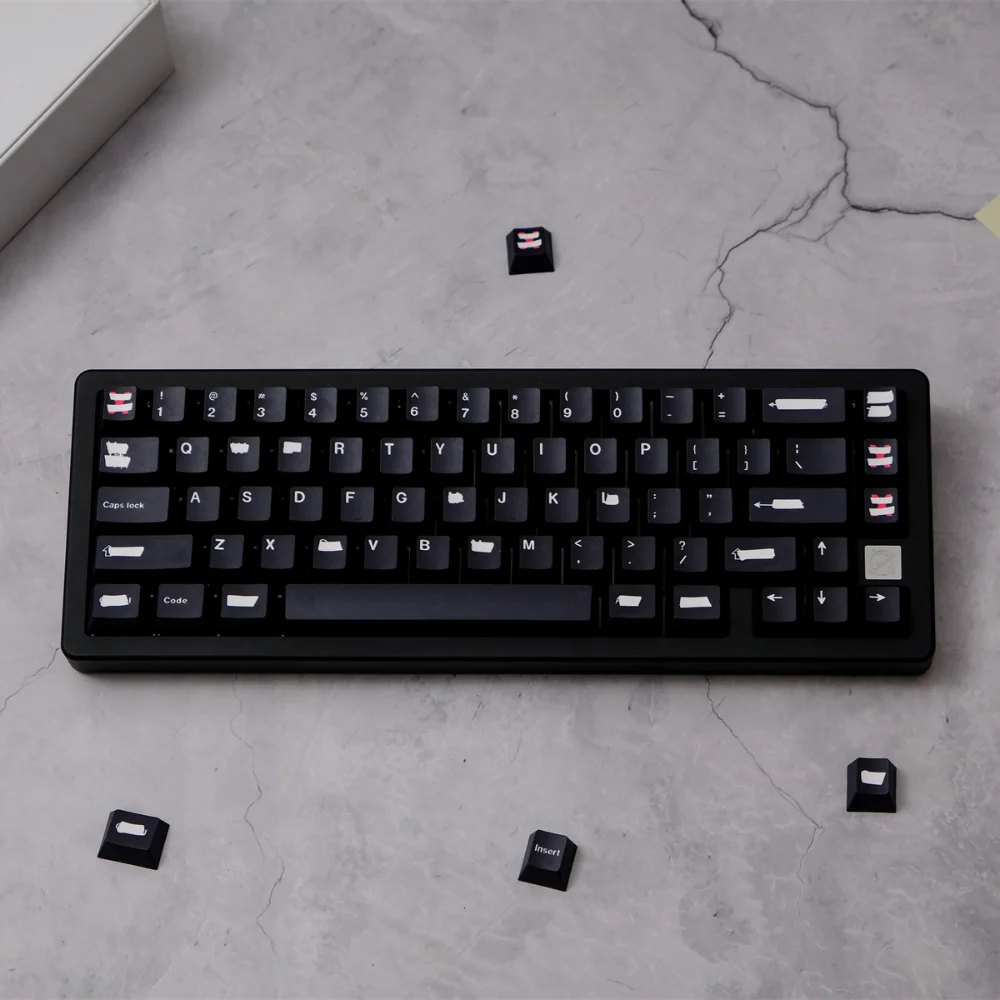 151 Keys GMK Redacted Black Keycaps Cherry Profile Dye-Sub PBT Keycap Lightproof For MX Mechanical Keyboard ANSI/ISO/WKL/Alice