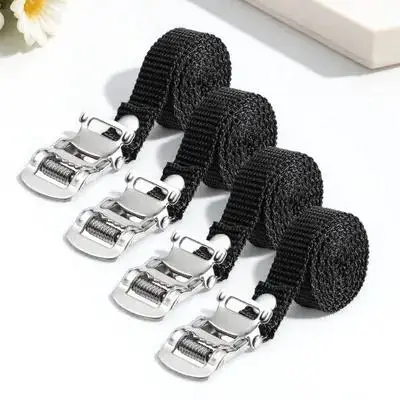 

4Pcs Bike Pedal Toe Straps Sturdy Adjustable Replacement Foot Pedal Straps for Exercise Stationary Bike Supplies