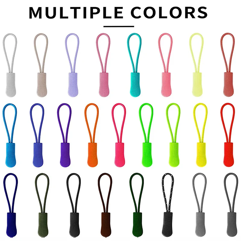 10/20Pcs Zipper Pull Puller End Fit Rope Tag Replacement Clip Broken Buckle Fixer Zip Cord For Backpacks Luggage Travel Bag
