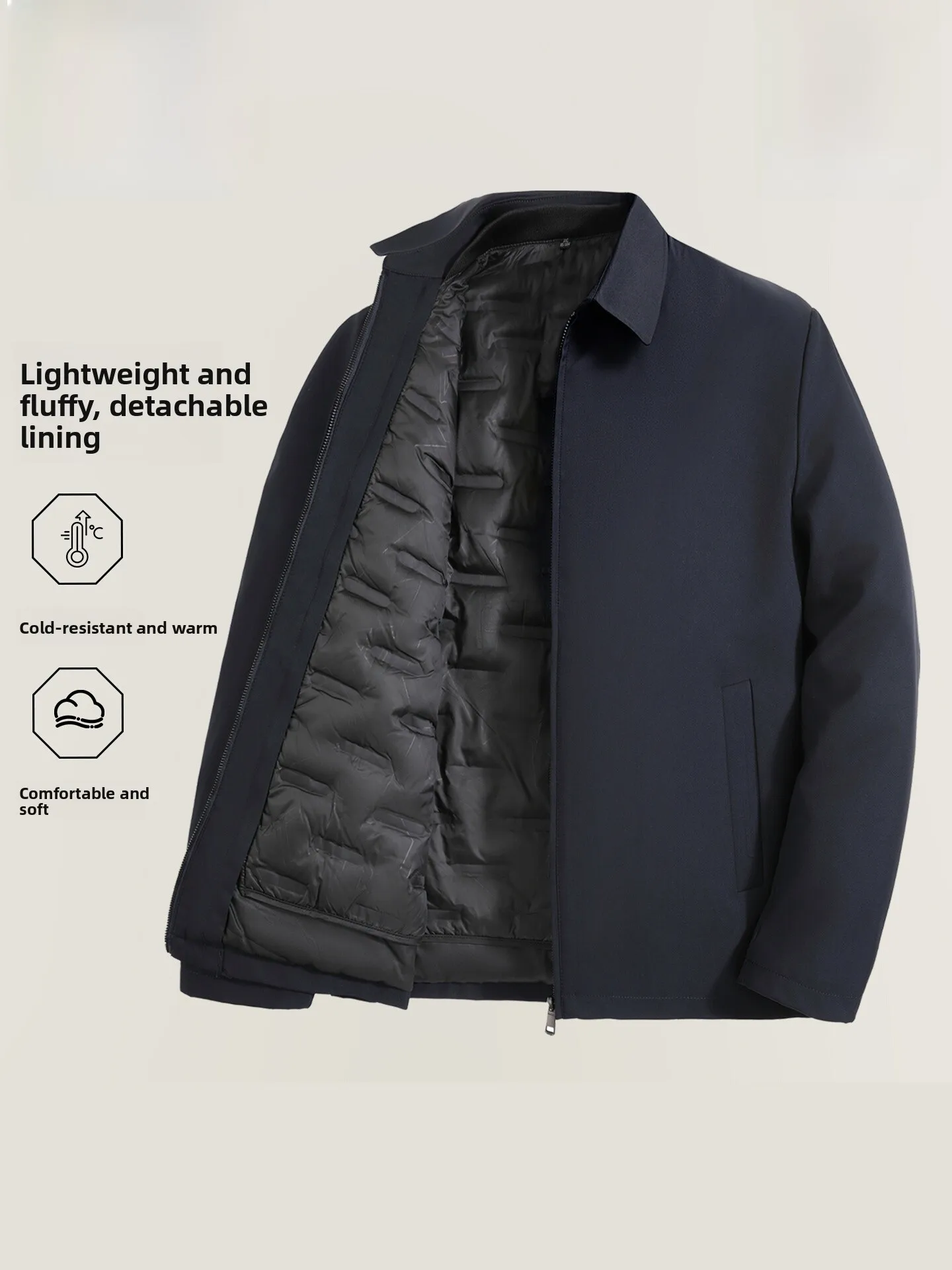 

Pierre Cardin Men's Quilted Jaet Warmth Removable Inner Vest Autumn Winter Faion Urban Sle Long Sve Zipper Closure Coat