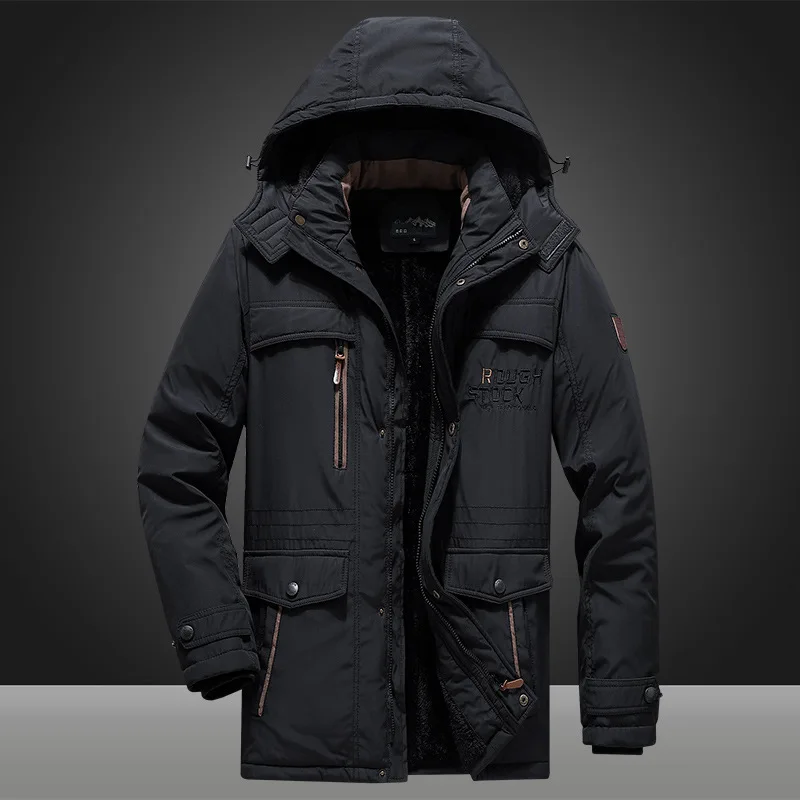 Men's fleece cotton-padded jacket, outdoor thickened cotton-padded jacket for young men, winter plus-size cotton-padded jacket,