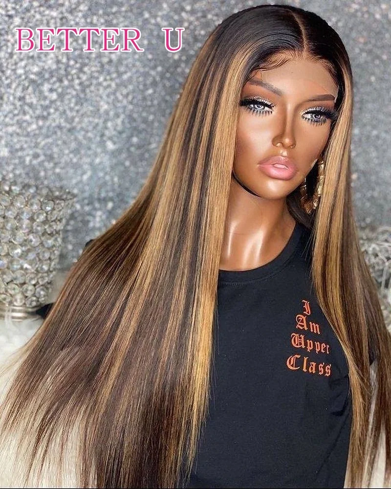 

200% Highlight Human Hair Wig Pre-Plucking For Women 13x4 Transparent Lace Front Wigs Human Hair Brazilian 4/27 Lace Frontal Wig