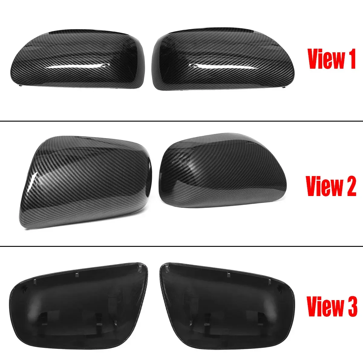 2X Car Rear View Mirror Cover Cap Replacement For Toyota Yaris 2007-2011 Prius 2004-2009 Rearview Mirror Cover Shell Case Trim