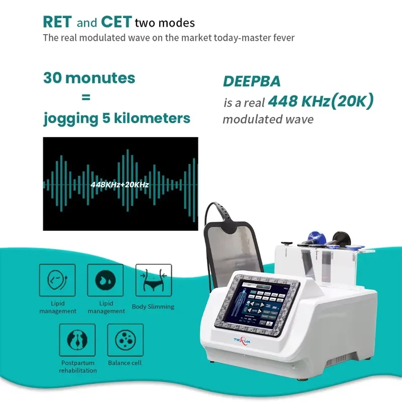 448k Portable Tecar Cet Ret Pain Relief Physical Therapy Physiotherapy Equipment Diathermy Body Massage