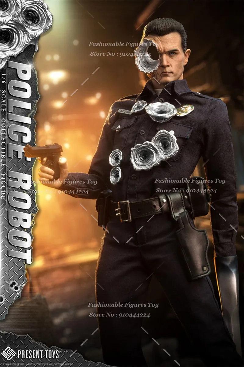 PRESENT TOYS PT-sp62 1/6 Men Soldier Cool Robot Police T1000 Full Set 12Inch Action Figure Model Best Fans Collection Toys