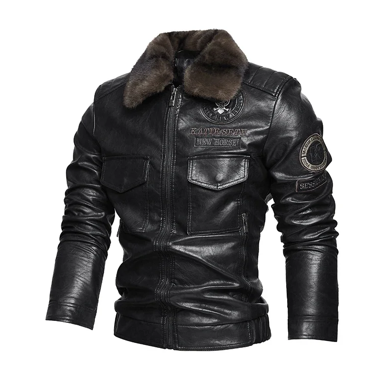 

Men's Leather Jackets Autumn Casual Motorcycle PU Jacket Biker Leather Coats Brand Clothing EU Size