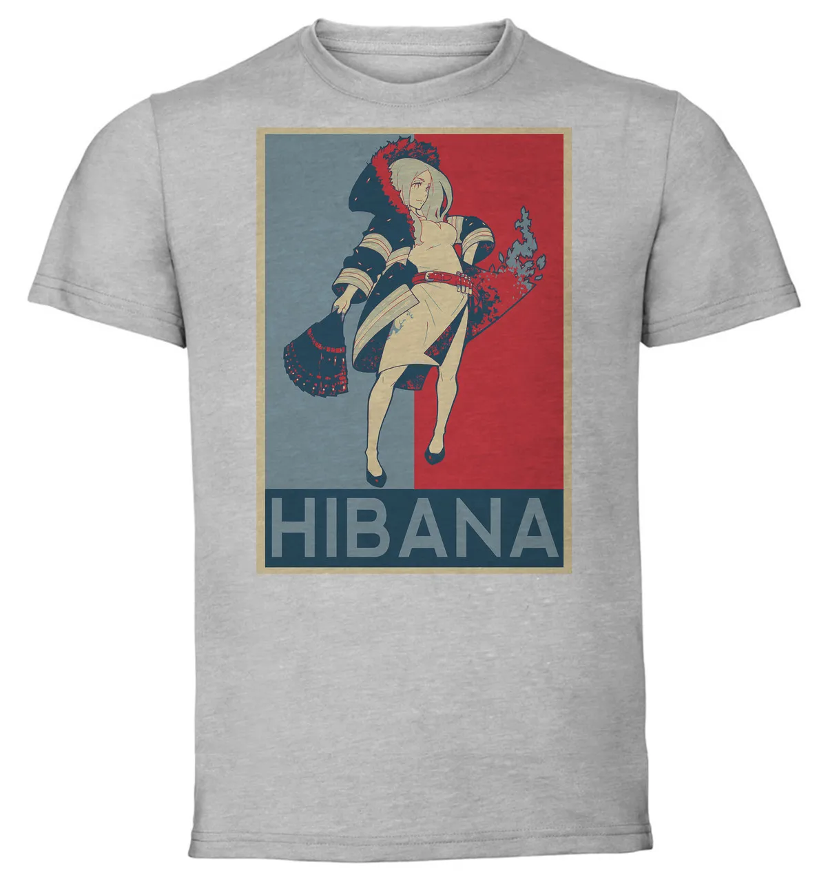 T-Shirt Unisex - Grey - Propaganda - Fire Force Princess Hibana