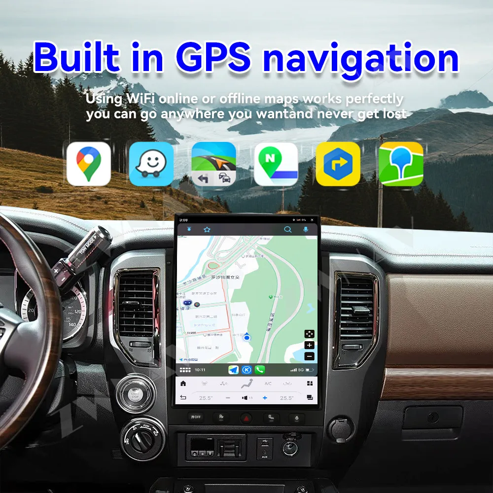 안드로이드 13 카플레이 15.6인치 터치스크린 닛산 타이탄 2016-2019용 GPS 내비게이션 오디오 스테레오 라디오 수신기 헤드 유닛 자동차