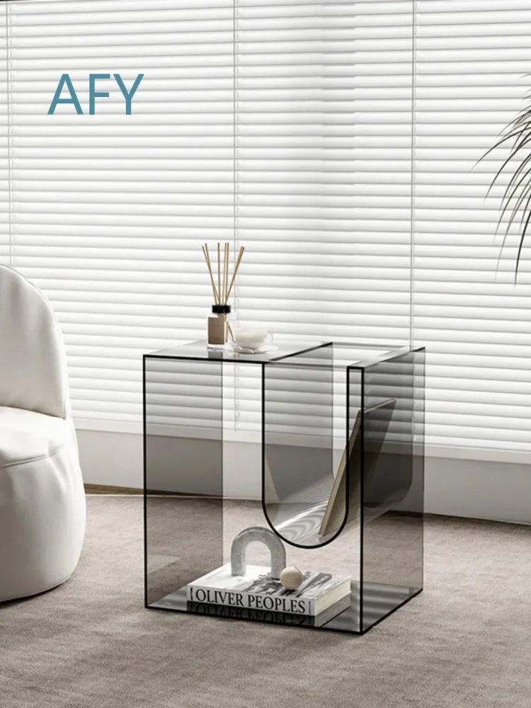 Luxury Acrylic Coffee Table for Home Furniture Living Room Bedroom Bedside Corner Storage Rack Bookshelf Window Table Cabinet