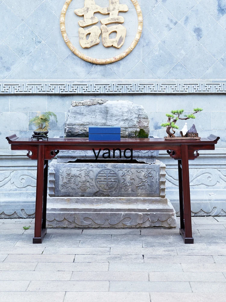 LMSandal Wood a Long Narrow Table-Piece Table Middle Hall Desk Table Console Tables Chinese Solid Wood Curved Table