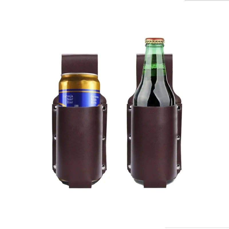 بقعة الجلود الخصر غطاء زجاجة بيرة التخييم في الهواء الطلق تسلق الجبال المحمولة الكحولية المشروبات الجلدية CupCover الخصر 600-350 مللي