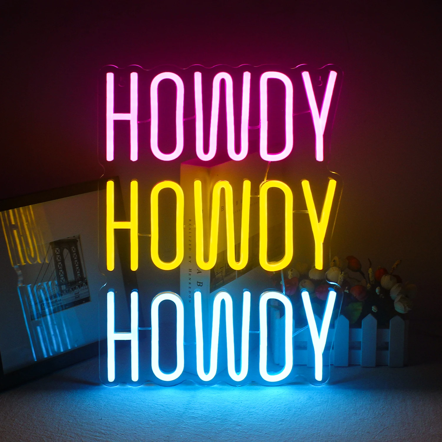 

Howdy Neon Signs Funny Aesthetic Art Neon Light Wall Decor Birthday Party Girl Dorm Bedroom Bar Sign Game Room Shop Wedding Gift