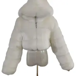 Пальто Faux pelzmantel frauen Mode Winter Flauschigen Zip Mit Kapuze Warme Kurze Jacke Mode warme frauen winter jacke пальто женское