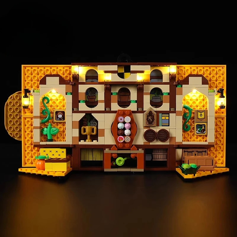 LED-Beleuchtungsset passend für LEGO Hufflepuff House Banner 76412 (ohne Bausteine)