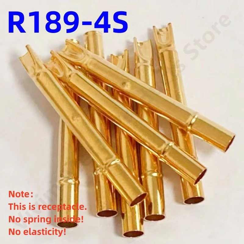 10/50PCS R189-4S Test Pin UB189-B Receptacle Brass Tube Needle Sleeve Seat Solder Connect Probe Sleeve 33.5mm Outer Dia 3.56mm