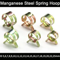 10 Pieces of Manganese Steel Spring Clamps Pressure  Galvanized Elastic Cramp Hose Cramp Water Pipe Clamps