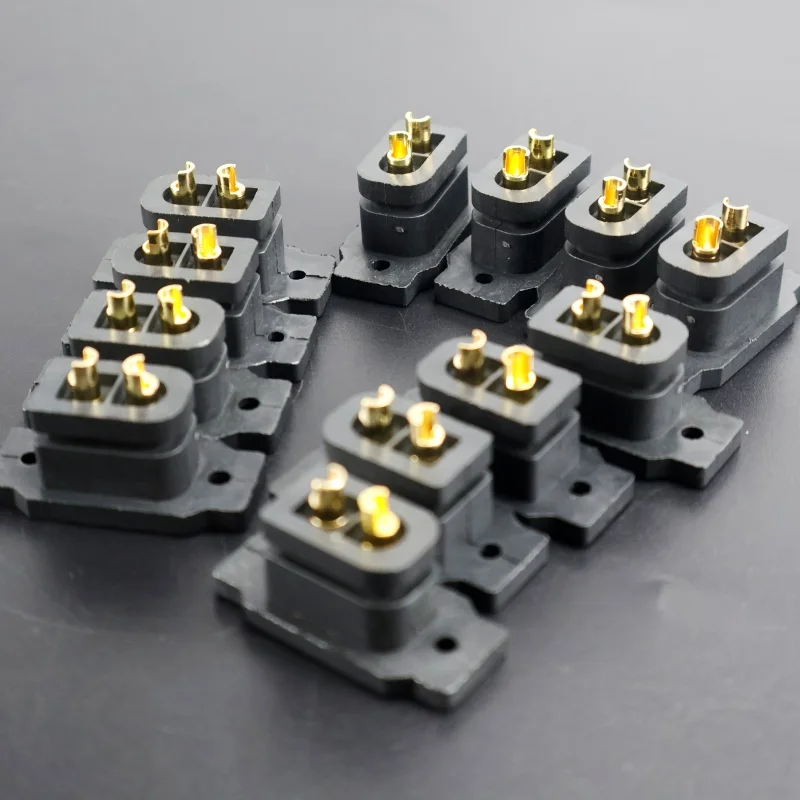 ขั้วต่อแบตเตอรี่ XT60E-F 6/12 ชิ้น ขั้วต่อตัวเมีย XT60E ชุบทอง ขั้วต่อแบบติดตั้งได้ XT60 สีดำ