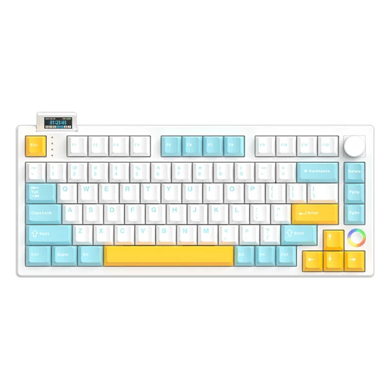 Clavier mécanique Hello Ganss XS 75T, bouton de limitation à trois modes, écran rétro4.2 RVB, clavier de jeu remplaçable à chaud, accessoires PC
