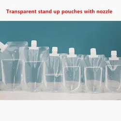 Liquid Packaging Bags 20pcs Transparent Stand Up Pouches with Nozzle - Soy Milk / Yogurt /  Juice Beverages Pack-bag with Spout