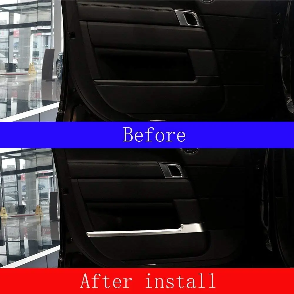 ABS Plastic Chrome Interior Door Decoration Strips Trim Cover Sticker For Land Rover Range Rover Vogue L405 2013-2017