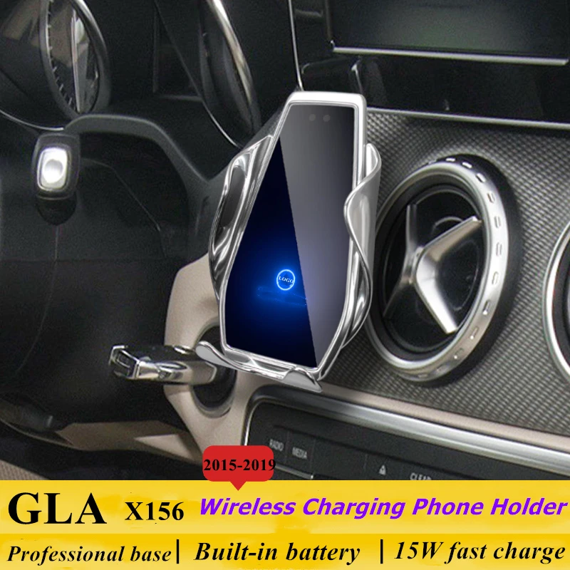 

Dedicate for Mercedes Benz GLA X156 2015-2019 Car Phone Holder 15W Qi Wireless Charger for iPhone Xiaomi Samsung Huawei