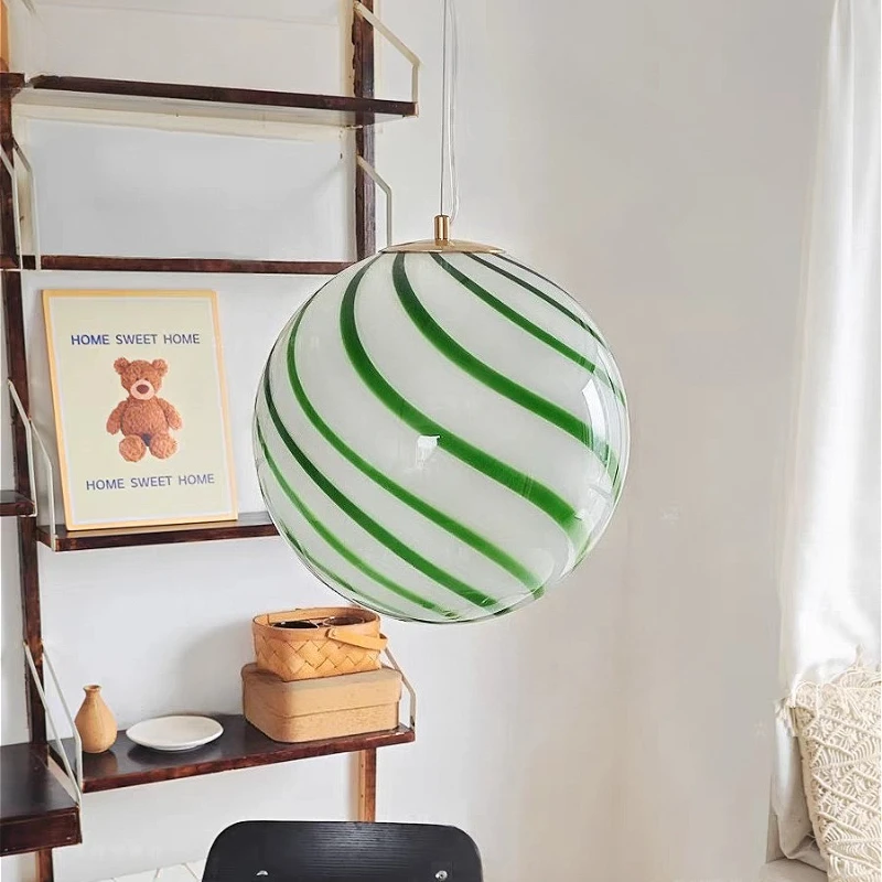 2026 LED Pendant Lights Colorful Ball Glass Hanging Lamps Living Dining Children's Rooms Decor Chandelier Modern Suspension Lumi
