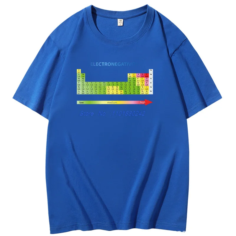 Electronegativity Values Periodic Table Of Elements Summer Cotton Short Sleeve Tee Unisex New Shirts And T-Shirts Funny T Shirts