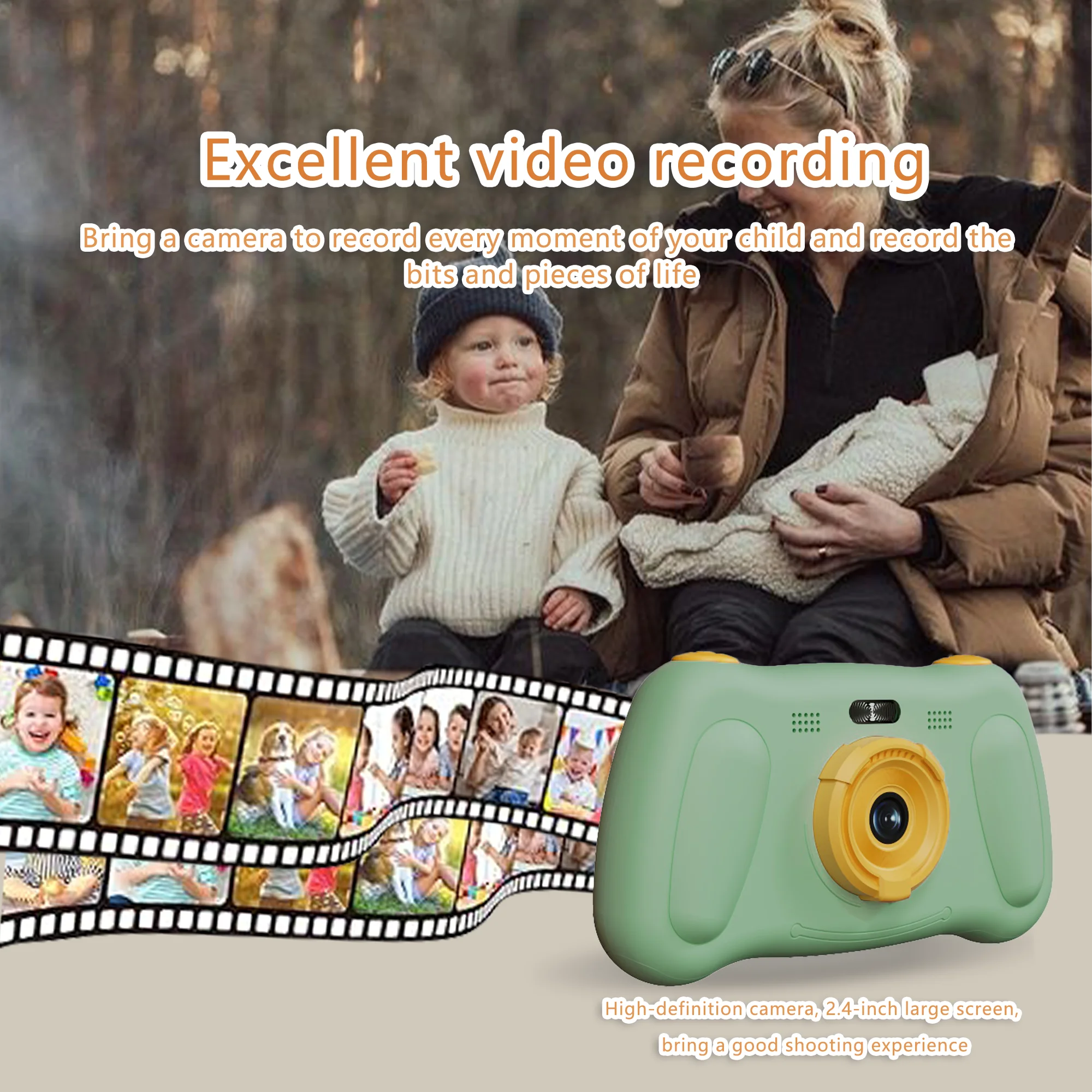 Children Digital Camera Machin Game Consoles Toys Portable Cute Boy Girl's Birthday Gift 500w  Pixel 2.4 Inch Screen Photo Video