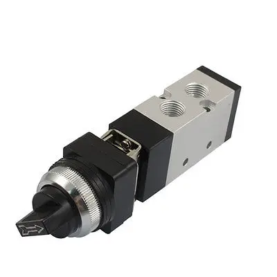 MV522TB 12mm Thread Input 2/5 Way Black Selector Knobs Air Mechanical Valve (86522TB)MSV86522TB