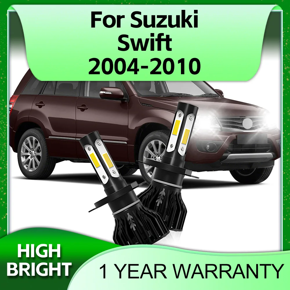 2Pcs Car Headlight H4 LED 30000LM Light 4Side Chip Lamp 6000K For Suzuki Swift 2004 2005 2006 2007 2008 2009 2010