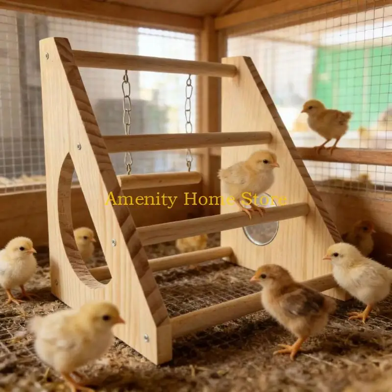 F26C Simple Chicken Resting Bar Provided With Mirror For Outdoor Flocks