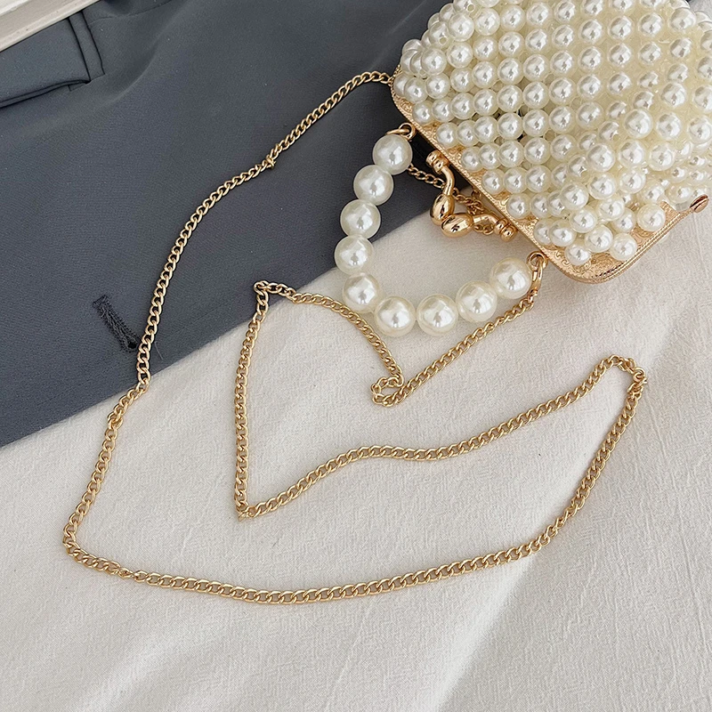 Luxuriöse Designer-Damentasche, handgefertigte Perlen-Tasche, neue Ketten-Schulter-Crossbody-Tasche, Mini-Lippenstift-Etui, Vintage-Perlen-Abendtasche – Detail 16