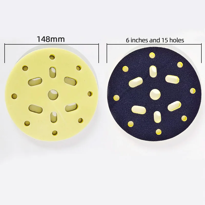 6 Inch 15 Hole Hook Loop Backing Pad for Mirka Festool Flex Random Orbital Sander - Durable Sanding Pad for Professional Use