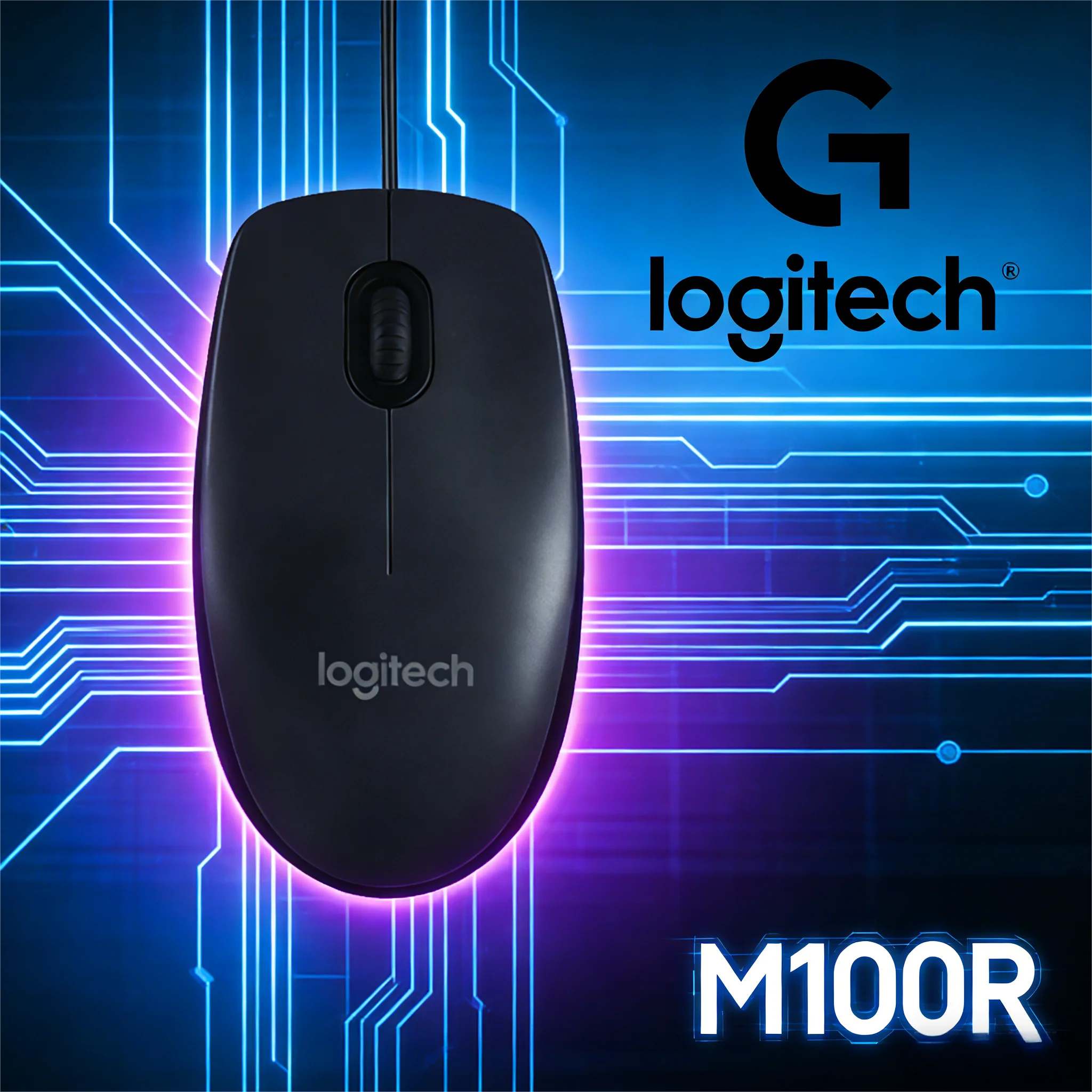 

Проводная периферия M100R Logitech, готовая к ноутбукам и рабочим компьютером, USB Plug & Play для всех сценариев
