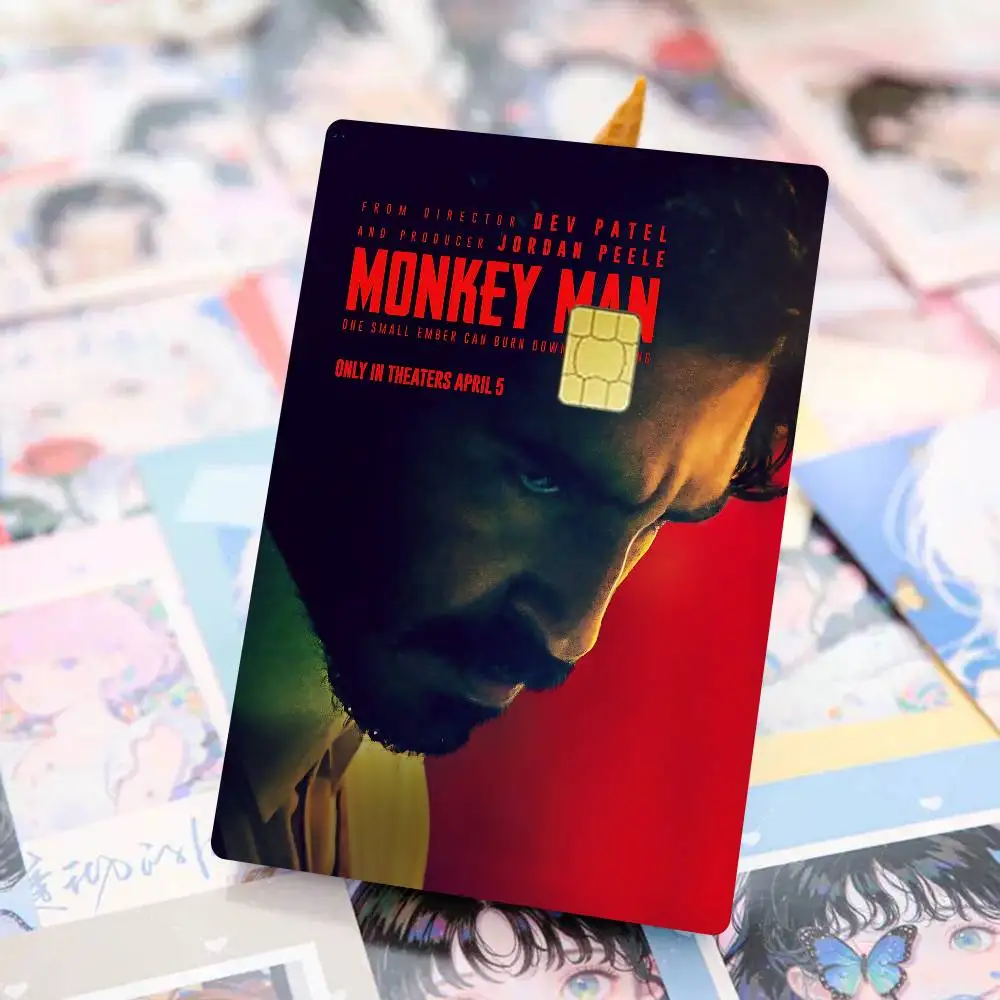غطاء جلدي لفيلم الرسوم المتحركة M-Monkey Man لبطاقة الائتمان وبطاقة الخصم البنك الأمامية