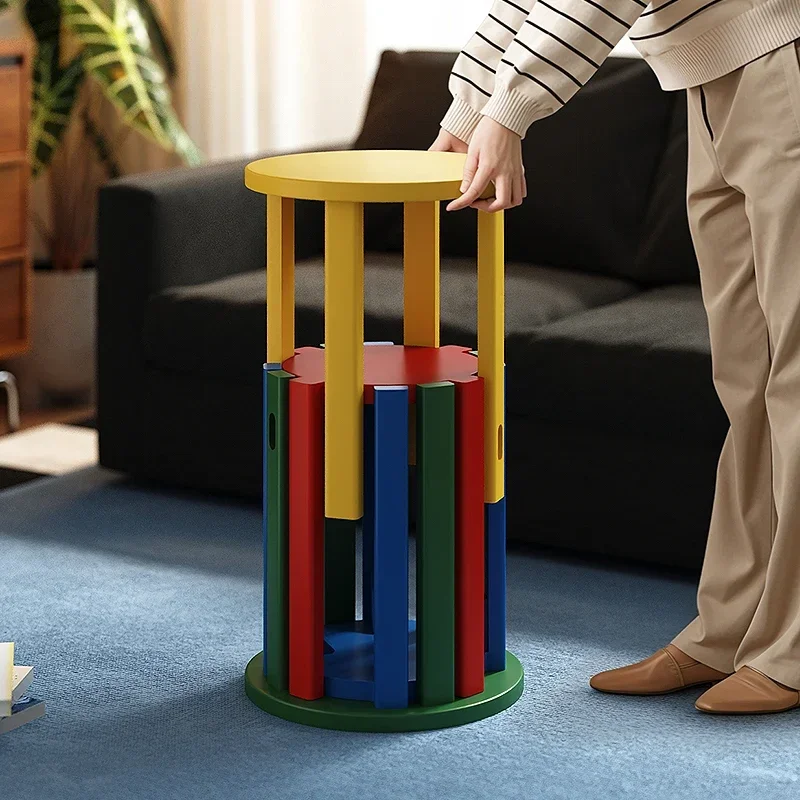 Stable Colorful stools can be stacked household combination stools stacked stools dining table stools sturdy and durable