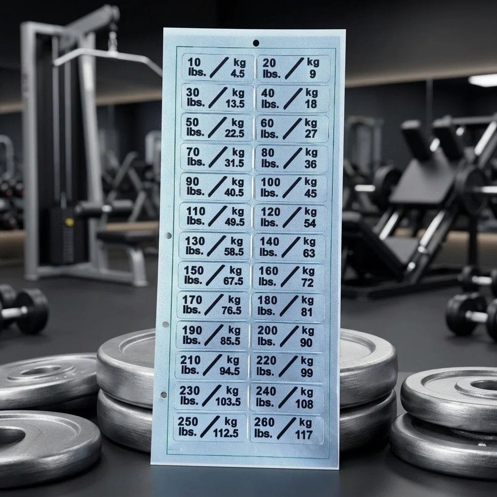 Weight Stickers for Exercise Machines 3 Pack Plastic Labels Compatible with Weight Plates and Cable Pulley Systems