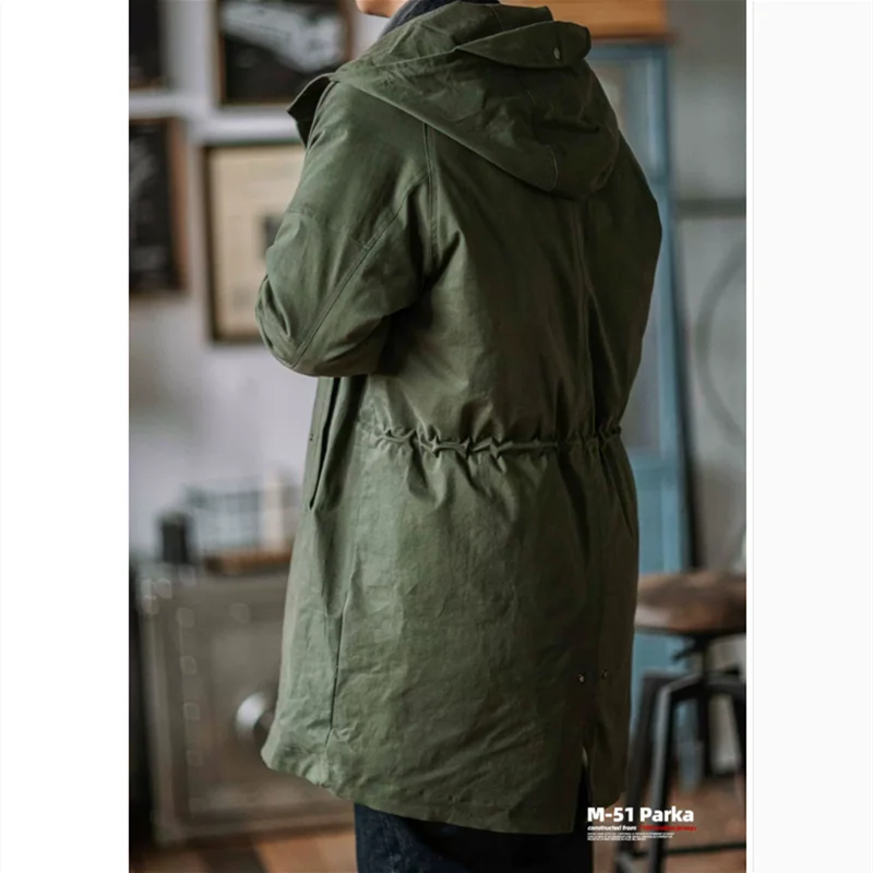 M51 Army Coat Military Green Fishtail Windbreaker Thickened Parka Mid Length Winter Stprmsuit Cotton Outdoor Riding Camp Jacket