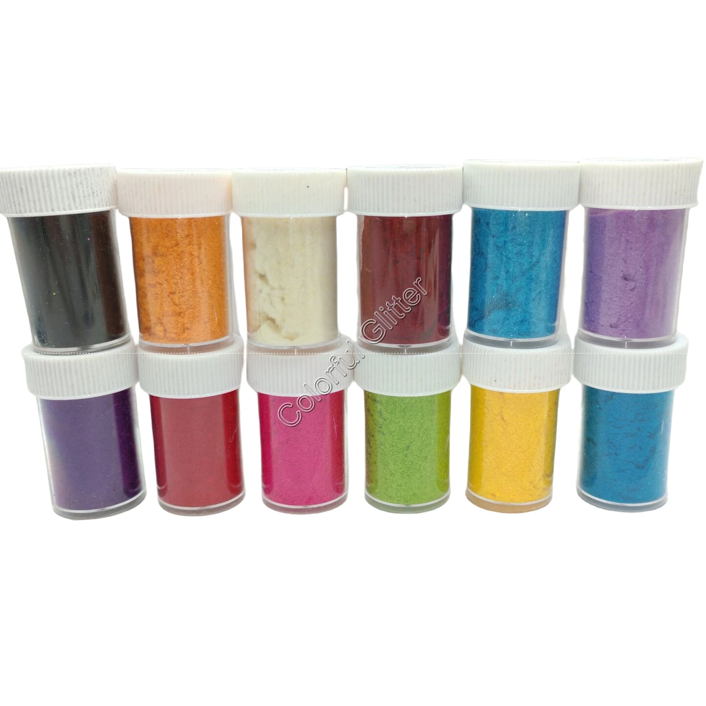 12 Colors 3D Candy Manicure Multi-Color Fuzzy Nylon Fiber Flocking Velvet Powder for DIY Nail Art Tips Crafts Glitter Decoration