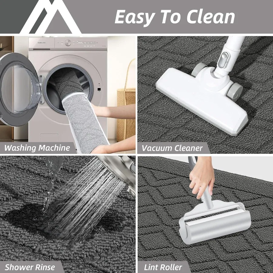 سجاد المطبخ الناعم للاستخدام المنزلي مع قاعدة مضادة للانزلاق وميزات قابلة للغسل في الغسالة مثالية لتعزيز أسطح المطبخ الرطبة أو الجافة