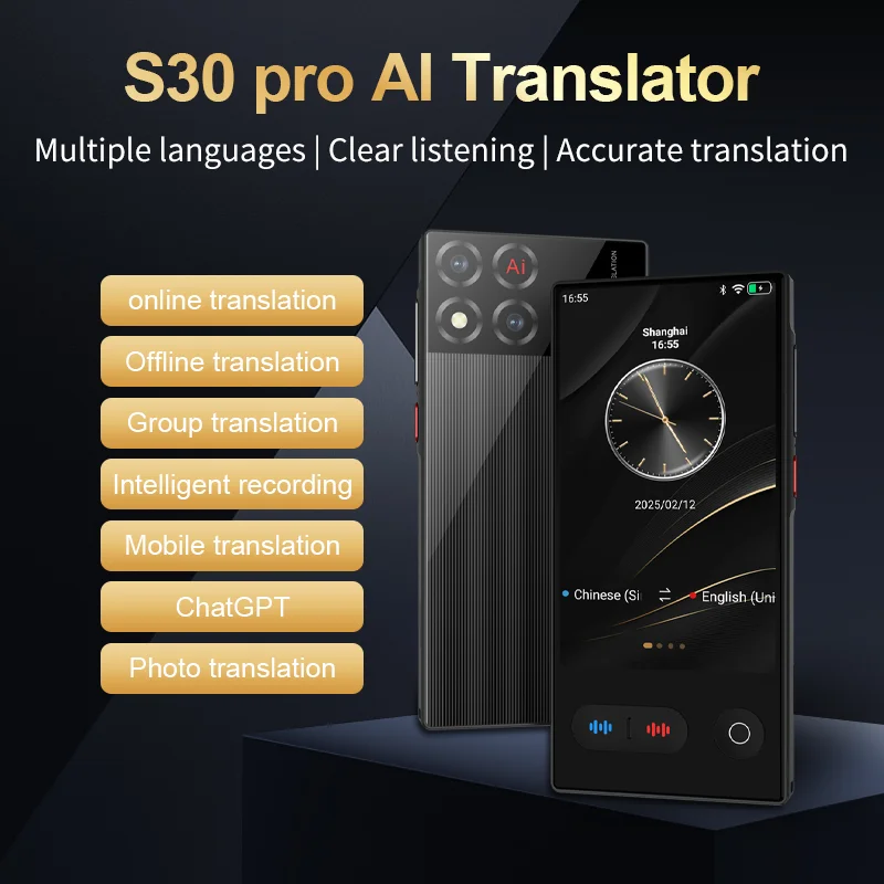 

Устройство для перевода речи с ИИ, Wi-Fi, онлайн-переводом, поддержкой ChatGPT, 138 языками, офлайн-переводом в реальном времени, голосовой переводчик