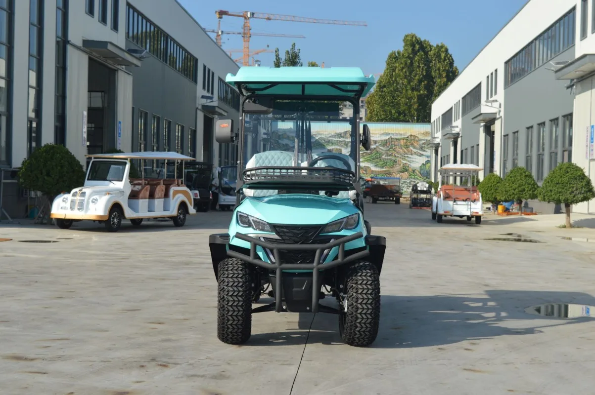 Airo Factory Direct Sales  Four Wheel Drive Blue 4 Person Electric Golf Cart with Adjustable Seats for Scenic Area Sightseeing
