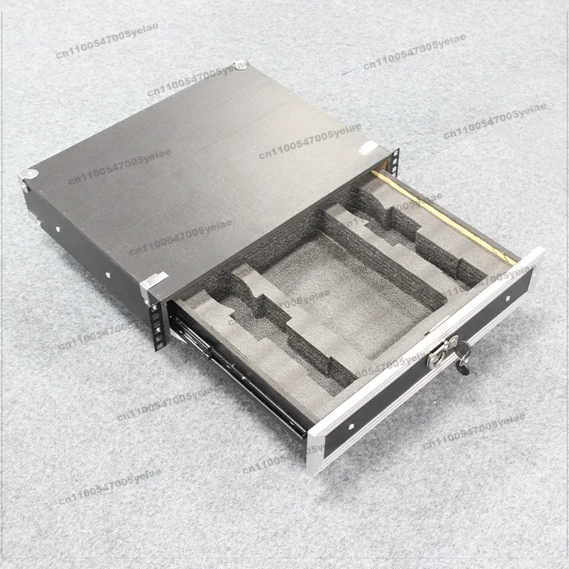 For 19 Inch 2U Drawer with Lock Fit for Flight Case Microphone Cabinet 3U Solid Wood Microphone Receiver Engineering Case