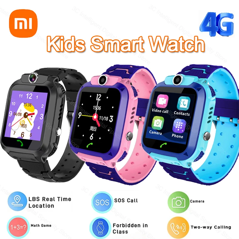 

Xiaomi Kids 4G Смарт-часы SOS GPS Местоположение SIM-карта Вызов Детские Смарт-часы Камера Водонепроницаемый подарок для мальчиков и девочек для Ios Android
